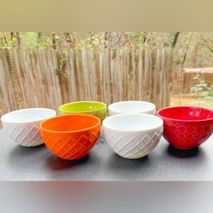 6 Cordon Bleu Small Sauce Bowls Colorful Ceramic Bowl Set BIA Cookware Bakeware